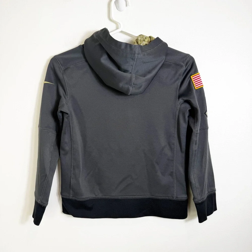 Nike Philadelphia Eagles Hoodie Boys Small Gray Salute to Service Therma-FIT